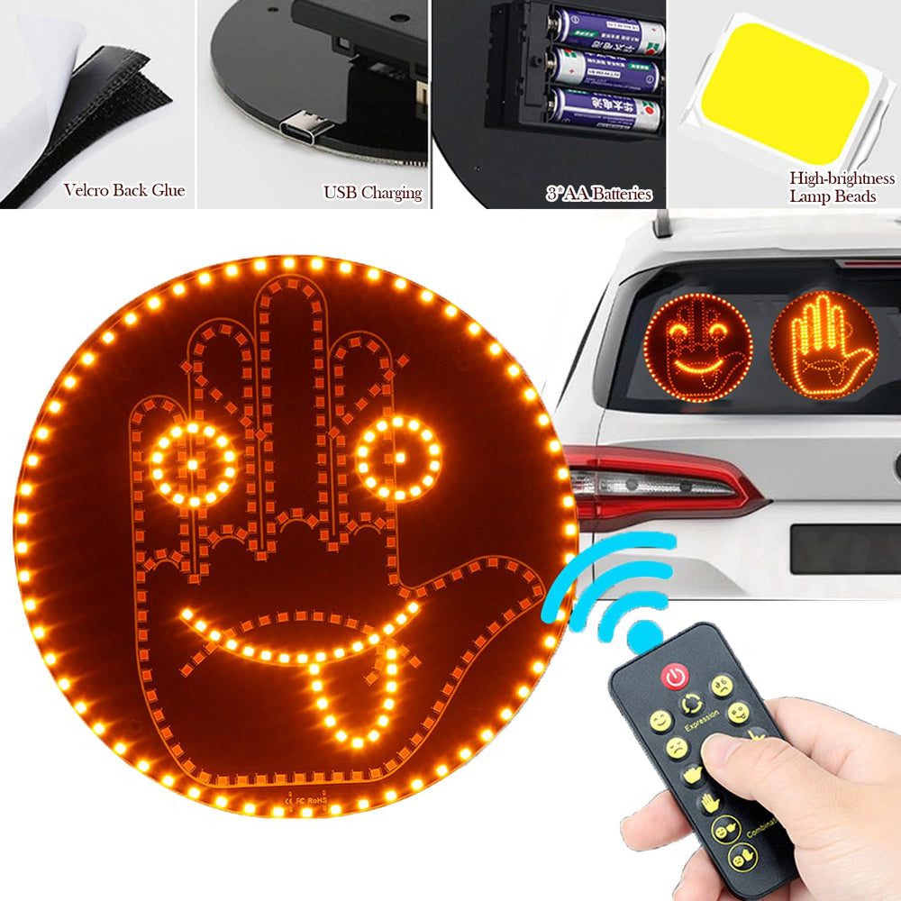 Eubeneortho finger car light remote control: up to 25 meters range.