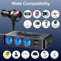 EUGIZMO compact setup powering dash cam GPS and fridge