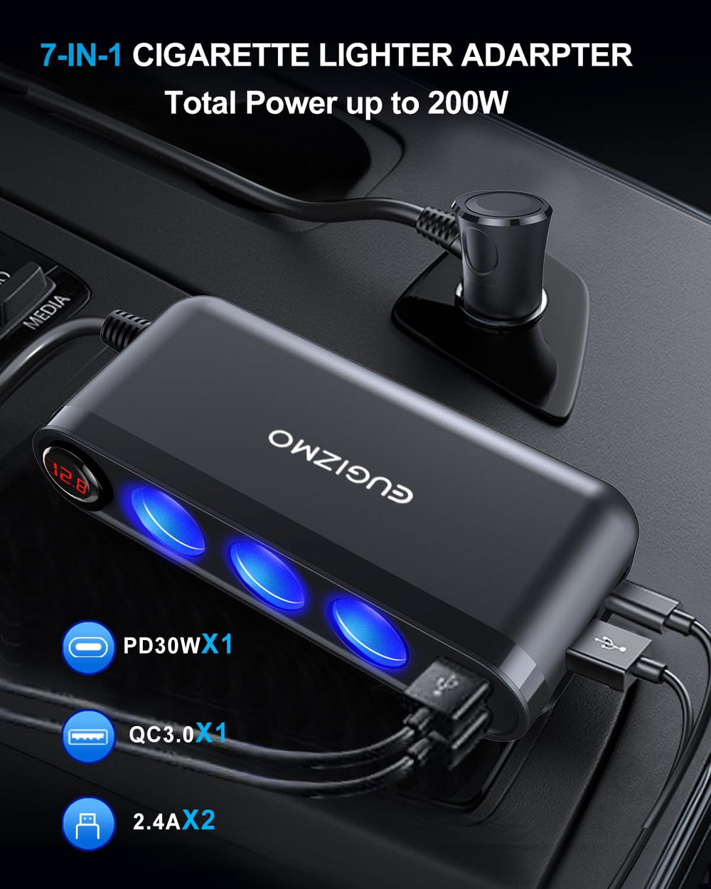 Eugizmo LED voltage display showing car battery health status