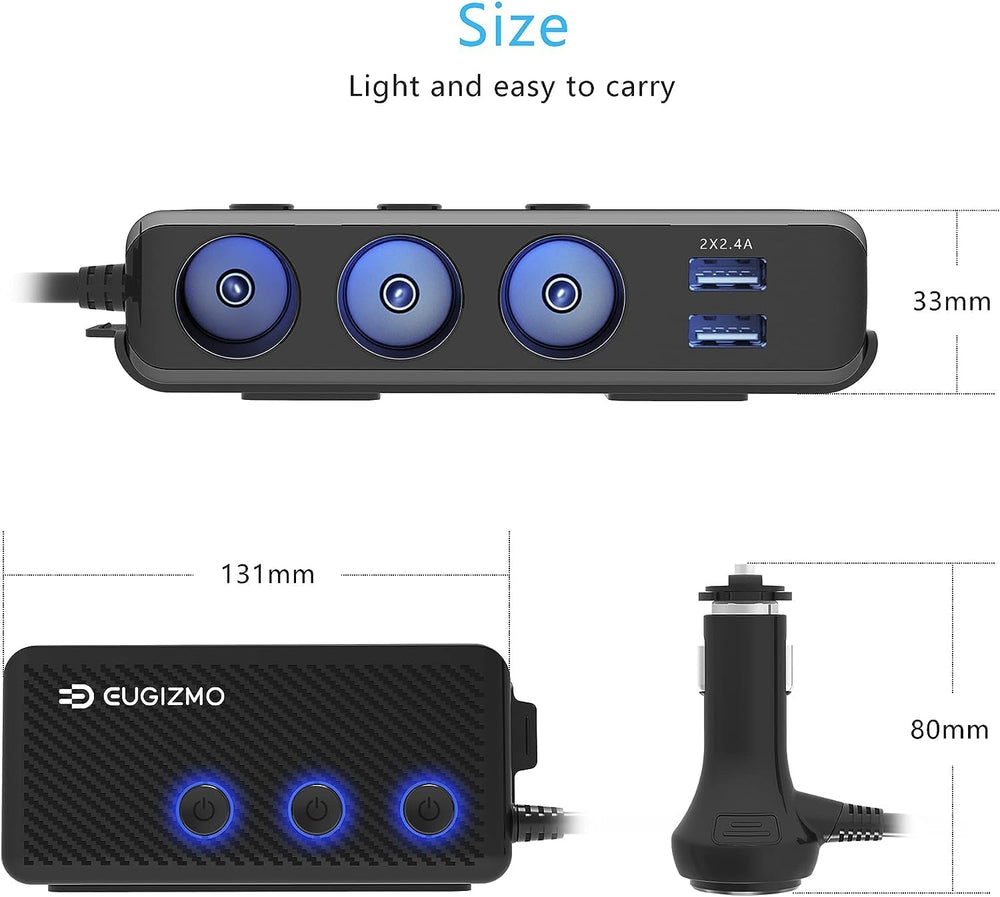 Eugizmo built-in safety circuit guards against overheating and short circuits.
