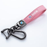 EULIX BMW series keychain front view with leather wrap for secure keys