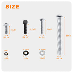 Eumti M4 4.5mm screws with flat washers included