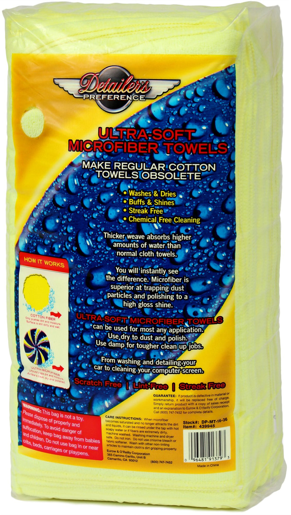 Wet and dry usage on electronics and dashboards by Eurow towels.