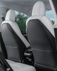 EVANDCAR leather seat back protector for Tesla Model Y protects the seat back from scuffs and dirt.