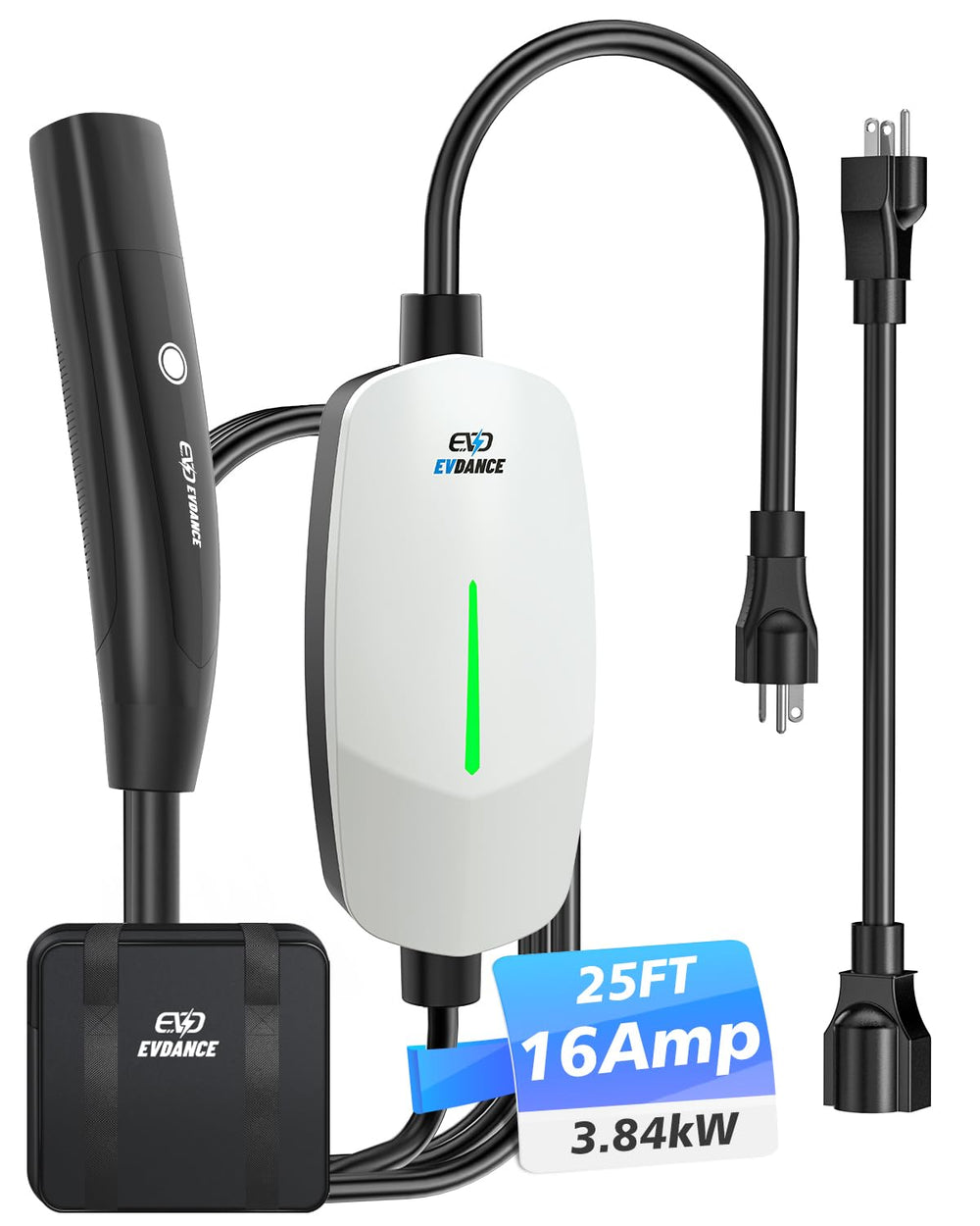 EVDANCE Level 1/2 charger with 25 ft cable for Tesla home charging