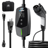 EVDANCE Level 1 & 2 EV charger front view, universal J1772 compatibility.
