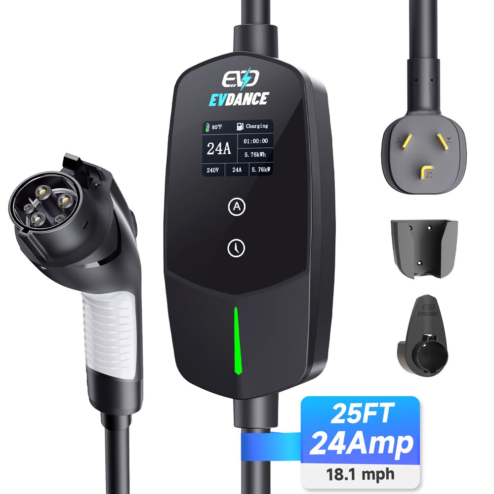 EVDANCE compact charger fits standard garage space for daily use.
