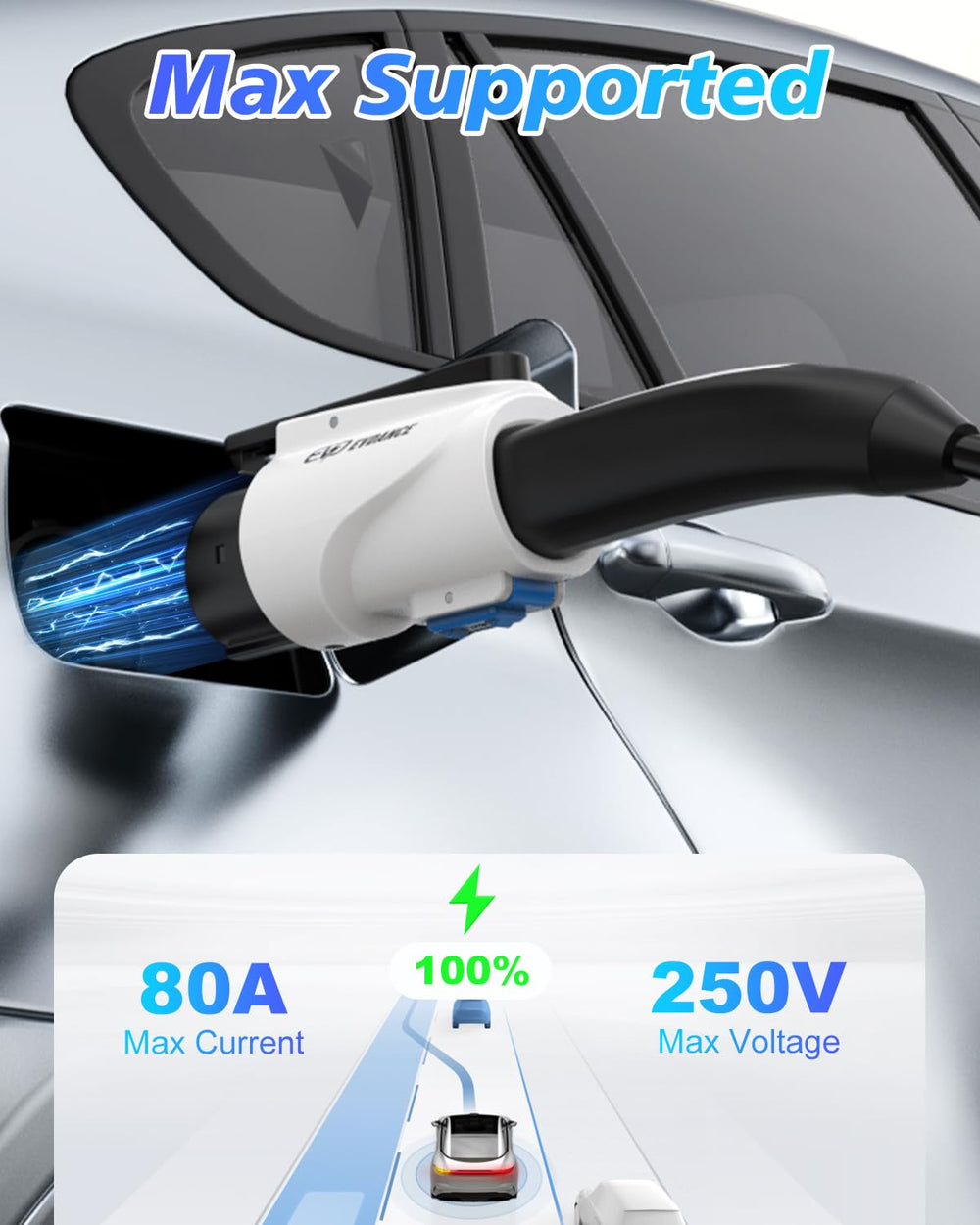 EVDANCE Tesla-J1772 adapter-destination-charger-compatibility demonstrates seamless use with Tesla Destination Chargers.