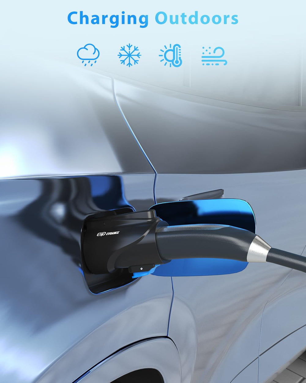 EVDANCE Tesla-J1772 adapter-lightweight-construct improves portability.