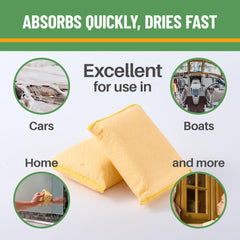 Evelots mirror-cleaning chamois absorbs effectively without scratching.