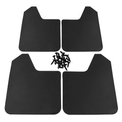 EVER universal mud flaps front-left view protect wheels from road debris.