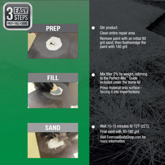 Evercoat Body Shop 105010 filler achieving smooth contour for professional finish.