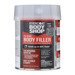 Evercoat Body Shop bottle pour balance shows quick drying for efficient dent repair workflows