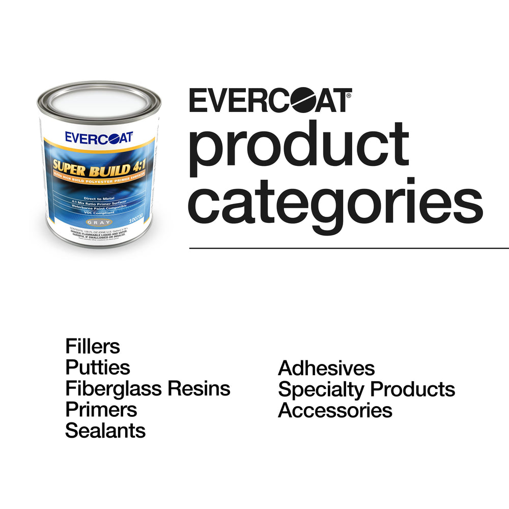 Evercoat Super Build 4:1 primer surfacer with step-by-step application guidance.