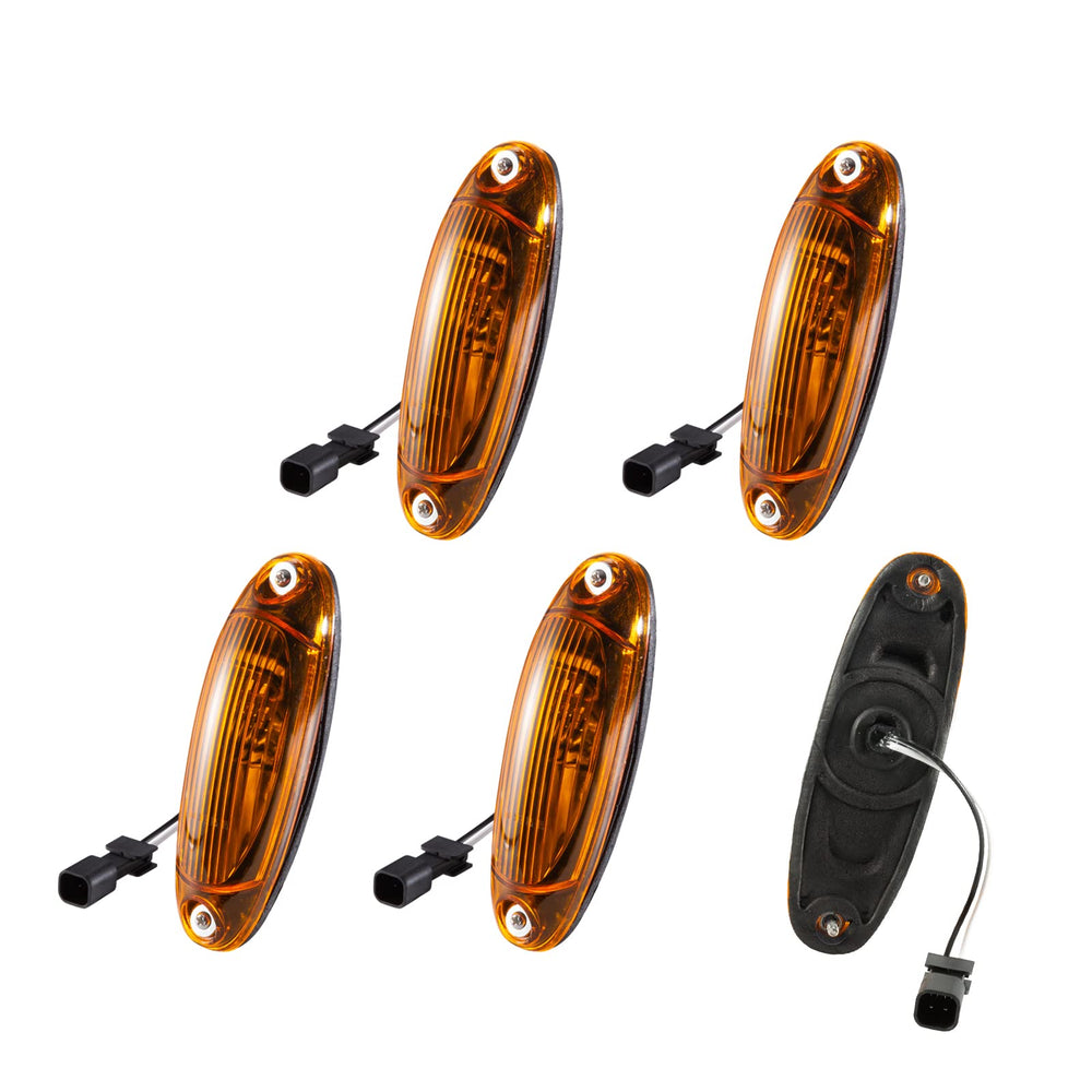 EVERESTHD 5PCS LED front cab roof marker lights with amber lens for Freightliner Cascadia.
