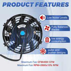 EVERESTWAY 6 blade radiator fan for steady, balanced air movement.