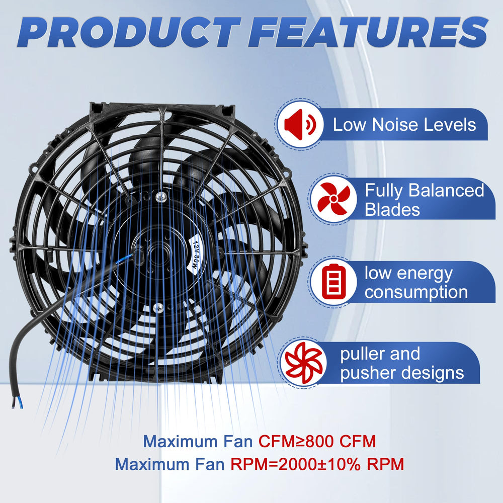 EVERESTWAY two-piece 12V 80W fans offer strong cooling