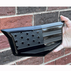 eVerHITCH American Flag overlay rear emblem enhances vehicle look with durable aluminum.