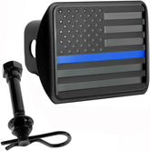 eVerHITCH USA flag hitch cover in black fits 2in receivers
