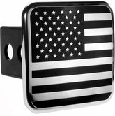 eVerHITCH USA flag hitch cover front view protects the receiver while proudly displaying the flag