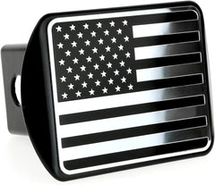 eVerHITCH USA flag metal cover fits standard receivers for quick mounting.