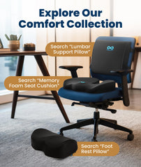 Everlasting Comfort office chair cushion supports back alignment at a desk
