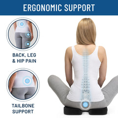 Everlasting Comfort U-shaped cutout tailbone relief cushion for back comfort.