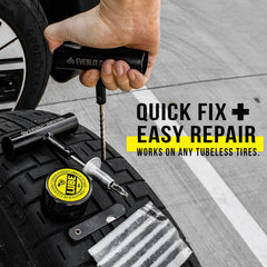 Heavy-duty plug tools and patches included in the kit.