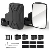 Evermotor UTV side mirror with roll cage clip for secure mounting.
