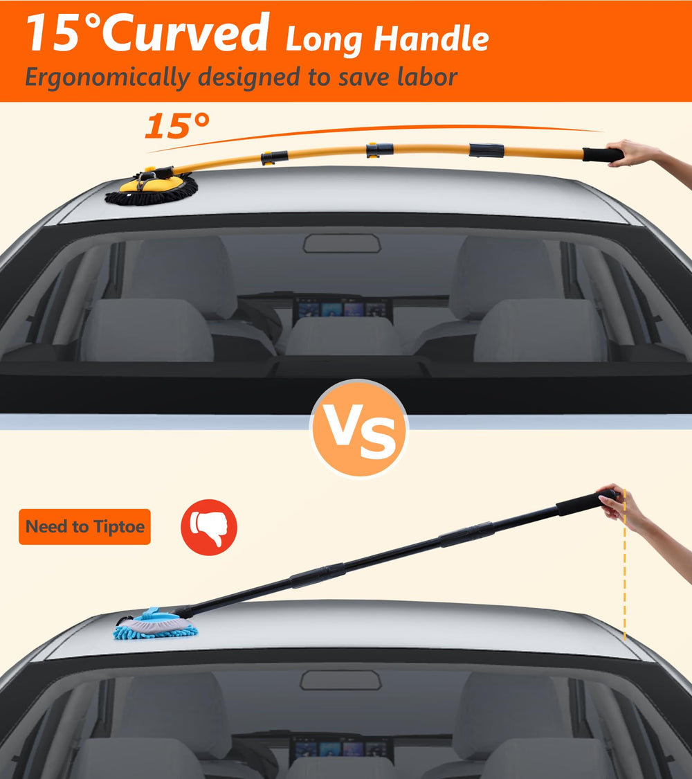EVERRUSH extendable lightweight handle for easy reach of high surfaces