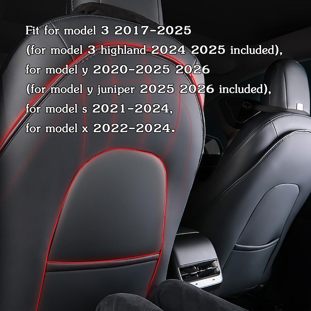 EVFITUS PU leather back seat cover for Tesla models, easy to clean