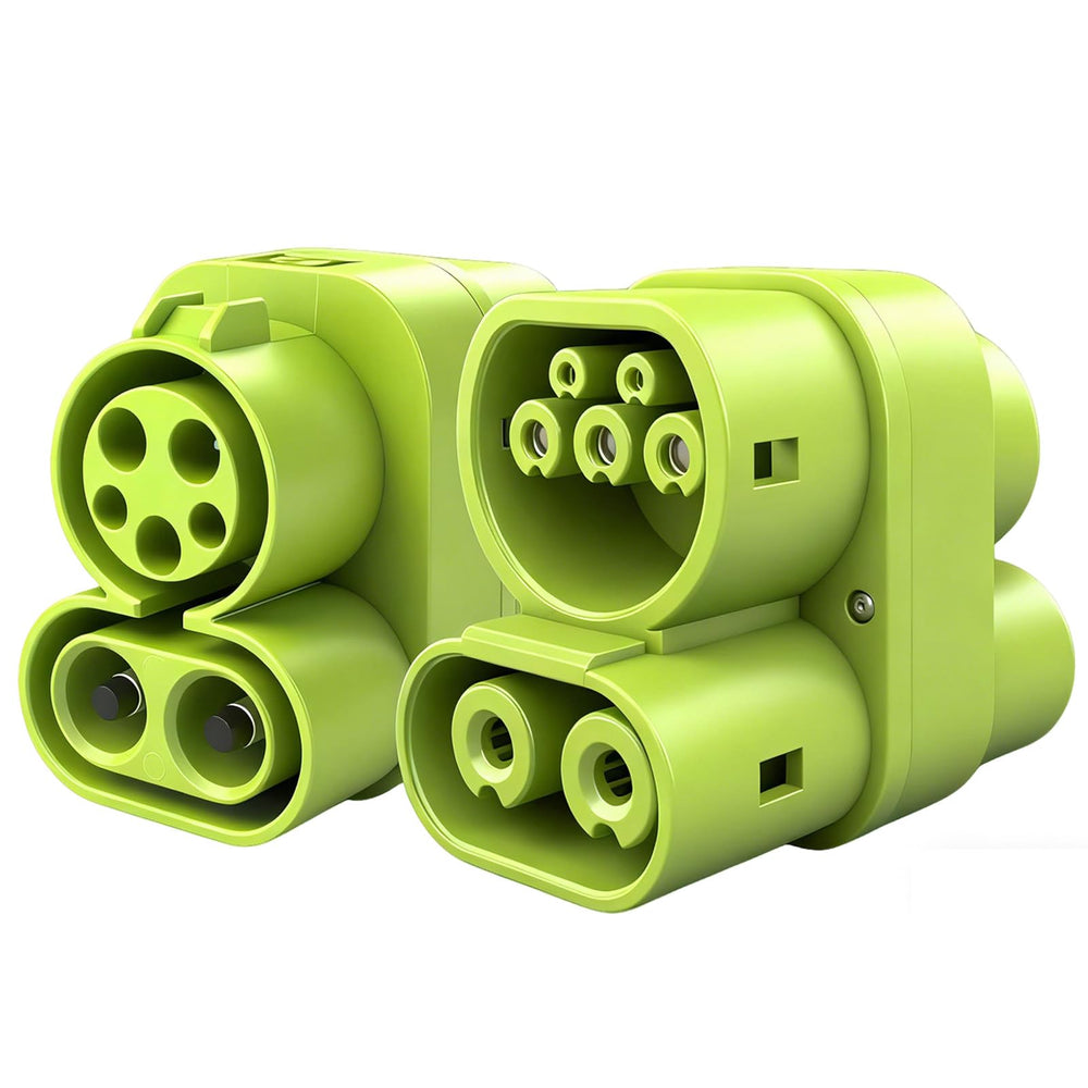 EVHIKING CCS1 to CCS2 adapter assembly for seamless cross-border EV charging.