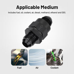 EVIL ENERGY 10AN check valve, black anodized finish for corrosion resistance