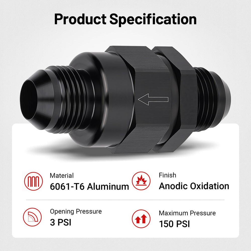 EVIL ENERGY 10AN check valve, stainless steel spring visible for durability