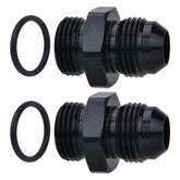 EVIL ENERGY 10AN flare to 10AN ORB adapter pair in black for fuel rail connections