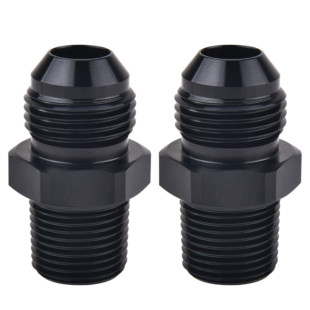EVIL ENERGY 10AN flare-to-12NPT adapter front view shows durable aluminum with a black finish for clean routing.