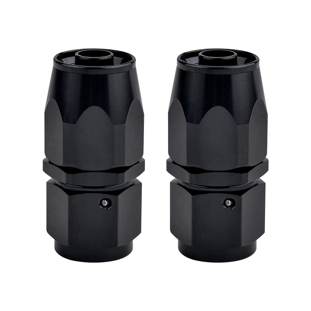 EVIL ENERGY 10AN hose end fitting straight swivel in black, 2pcs set for secure connections.