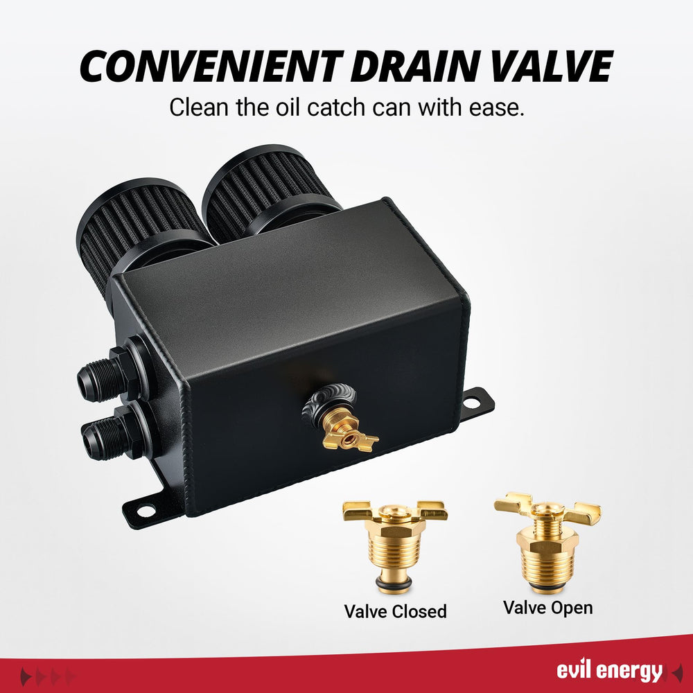 EVIL ENERGY bottom drain valve allows quick maintenance after use