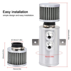 EVIL ENERGY catch can with baffle design provides efficient vapor separation in tight spaces.