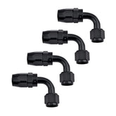 EVIL ENERGY 10AN swivel 90-degree hose end in black for tight spaces.