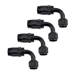 EVIL ENERGY 10AN swivel 90-degree hose end in black for tight spaces.