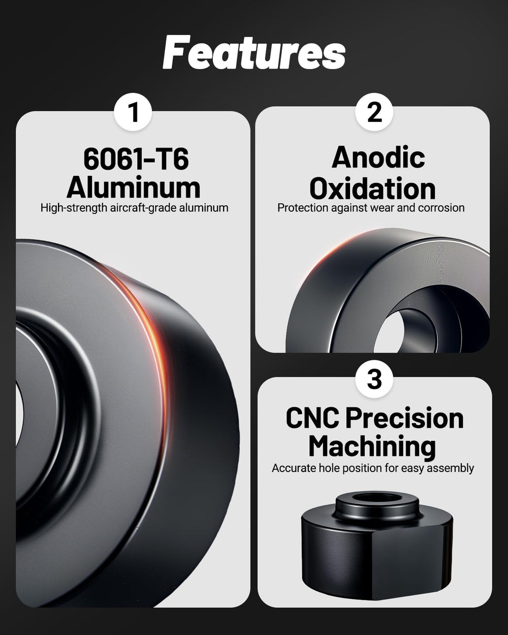 12.9-grade anodized bolts from EVIL ENERGY included with the kit.