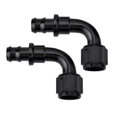 EVIL ENERGY 12AN 90-degree push-lock end in black for secure fuel connections