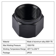 EVIL ENERGY 12AN flare cap anodized black surface on aluminum body