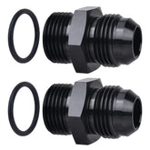 EVIL ENERGY 12AN flare to AN12 ORB male fittings front view, compact and space-saving