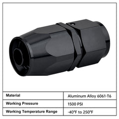 EVIL ENERGY 16AN fitting rated to 1500 PSI for high-pressure use.