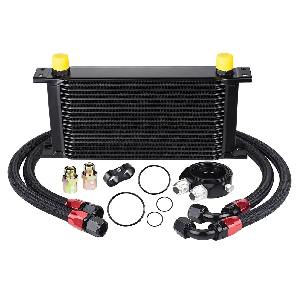 EVIL ENERGY 19-row oil cooler kit front view shows universal compatibility.