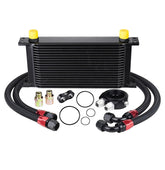 EVIL ENERGY 19-row oil cooler kit front view shows universal compatibility.