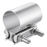 EVIL ENERGY 2-0-inch exhaust clamp closeup showing sturdy stainless band for leak-free joints.