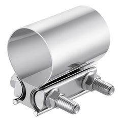 EVIL ENERGY 2-0-inch exhaust clamp closeup showing sturdy stainless band for leak-free joints.